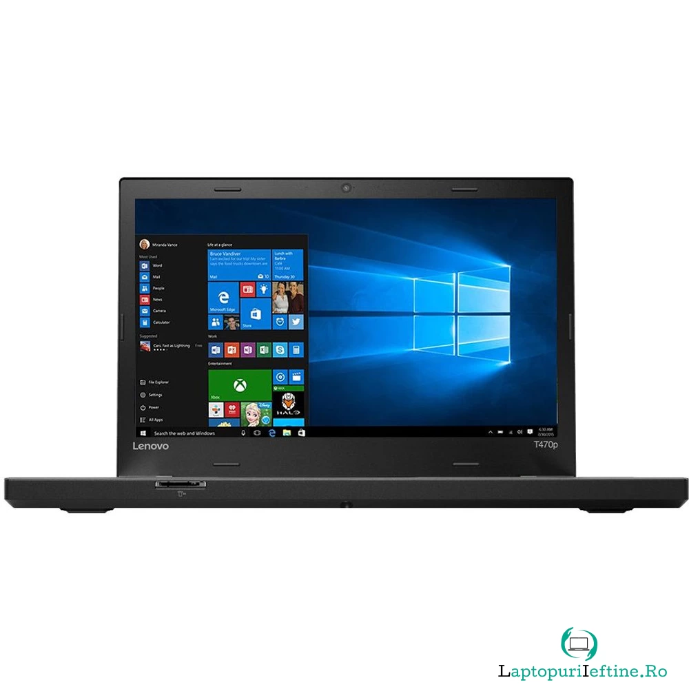 Laptop Lenovo ThinkPad T470p, Intel Core i5-7300HQ, 8GB DDR4, SSD 256GB, Intel HD Graphics, 4G LTE, Windows 10 Pro la 6,199.99 lei ron